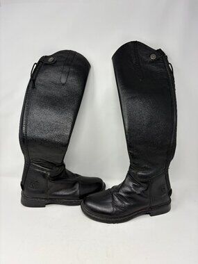 TuffRider kids dress boots 4 black leather riding equestrian